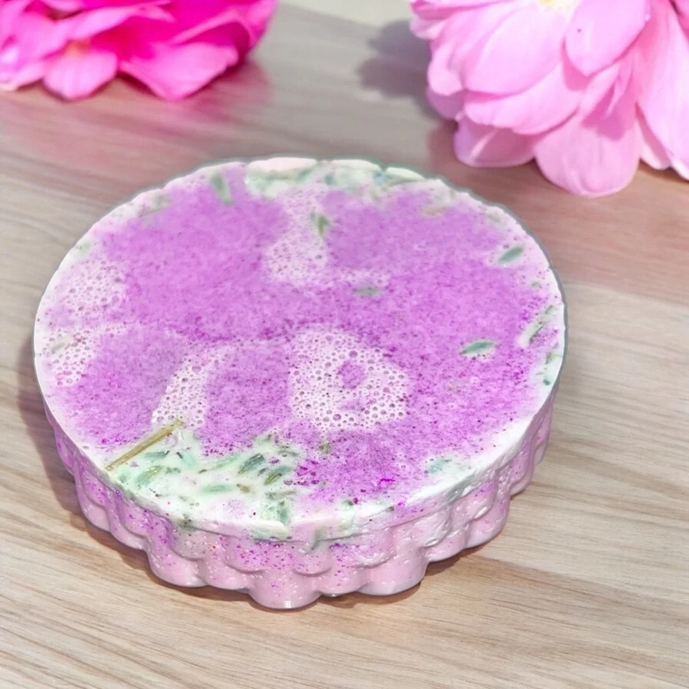 Floral & lavender handmade SOAP 3x3 10oz  with goat milk & coconut oil